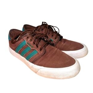 Adidas MENS 10 PRE-OWNED Brown Seeley XT Brown Green Canvas H01237 Sneaker Shoes